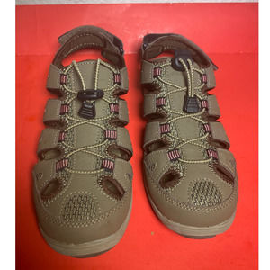 Eddie Bauer Blakely Hiking Sandals Womens Brown Leather Hiking Cinch size 8 M